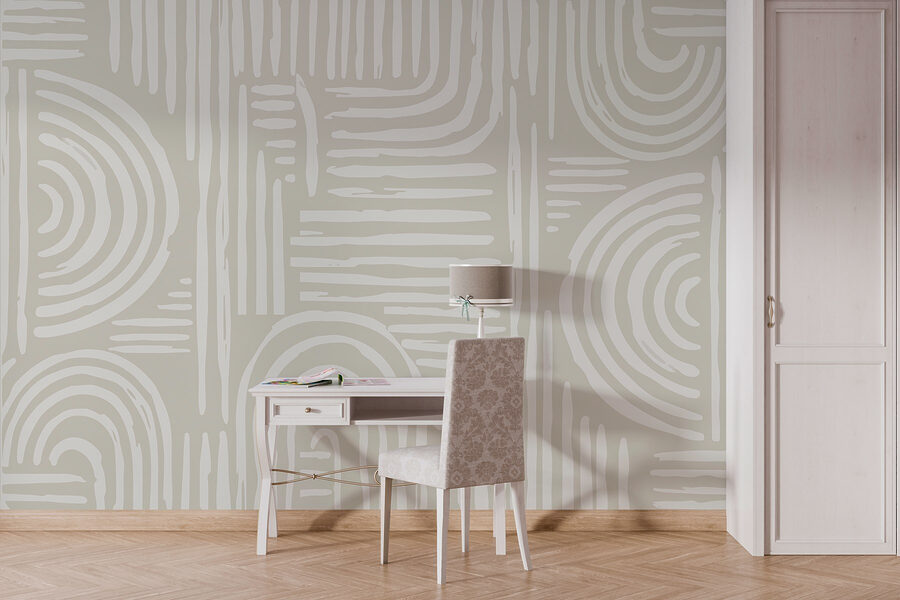 Papel de parede Padrão branco e cinzento - Image 3