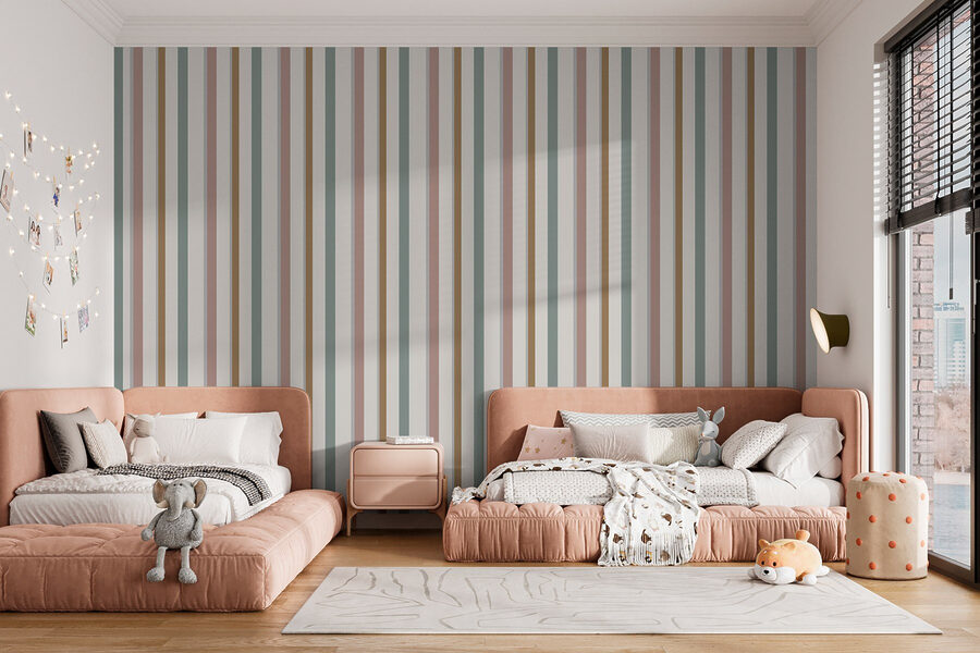 Papel de parede Riscas abstractas em tons pastel suaves. - Image 3