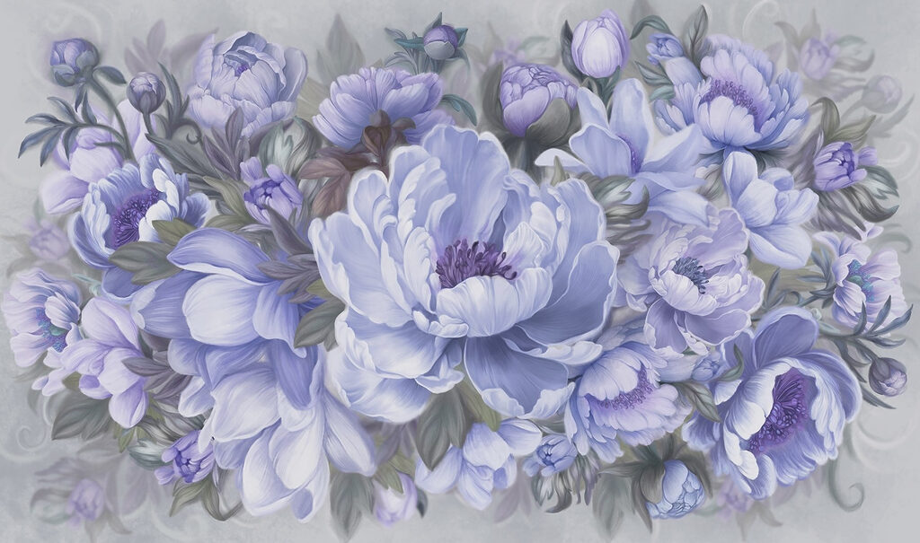 Pintura de flores e folhas Pintura de flores e folhas