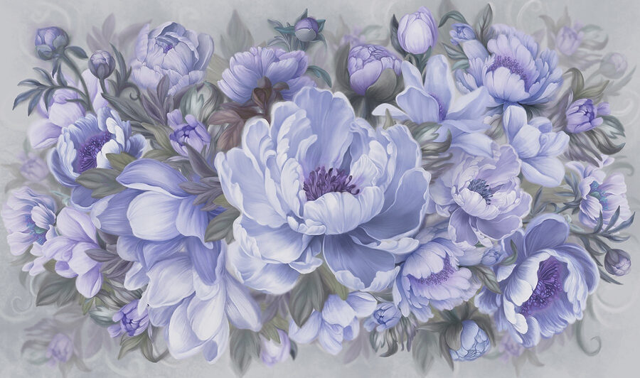 Pintura de flores e folhas Pintura de flores e folhas