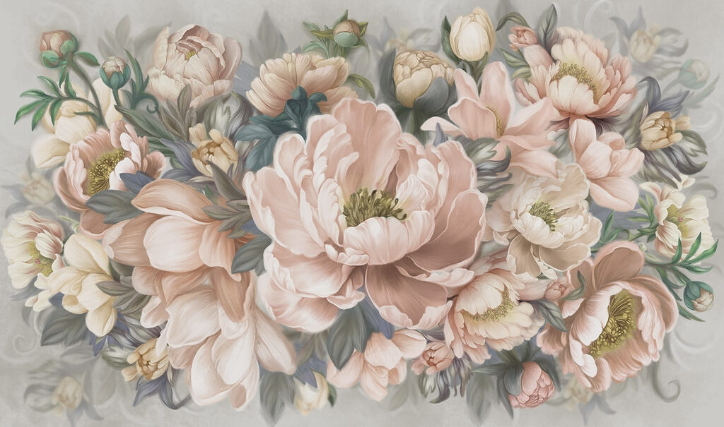 Delicate blooms in soft pastel hues