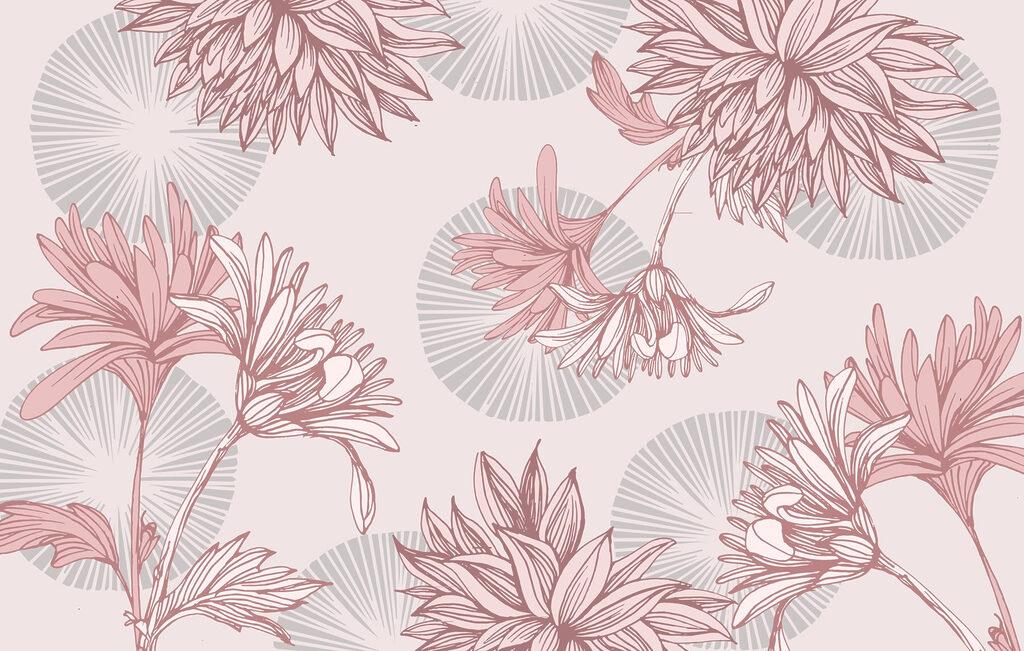Padrão de flores e folhas Padrão de flores e folhas