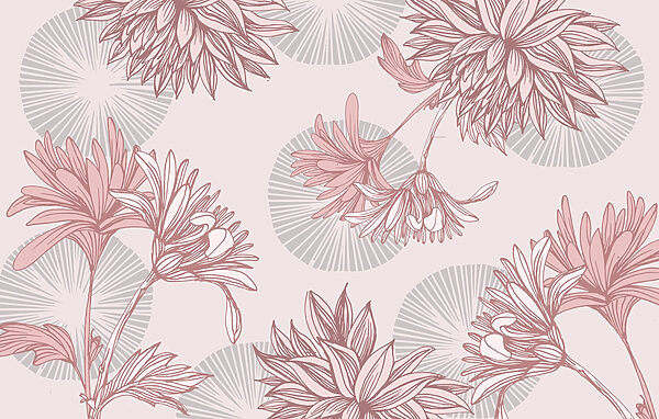 Padrão de flores e folhas Padrão de flores e folhas