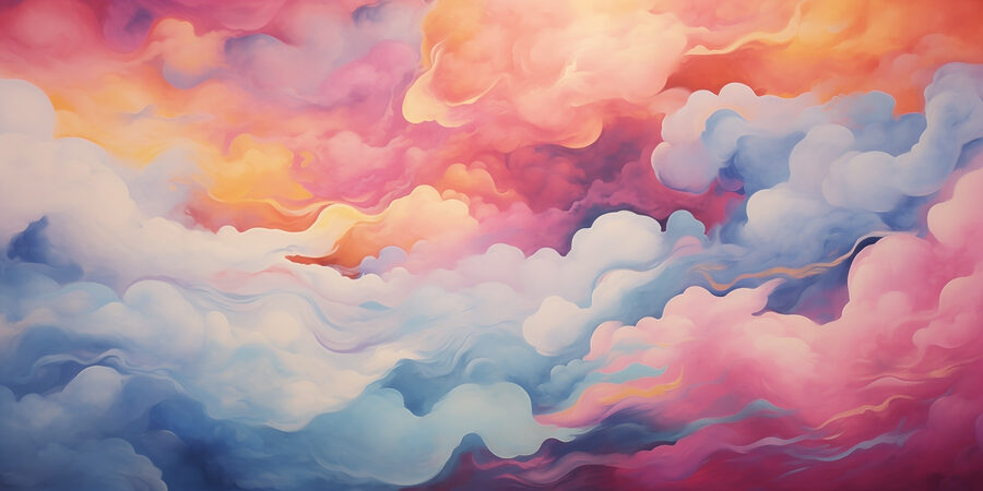 Nuvens coloridas no céu