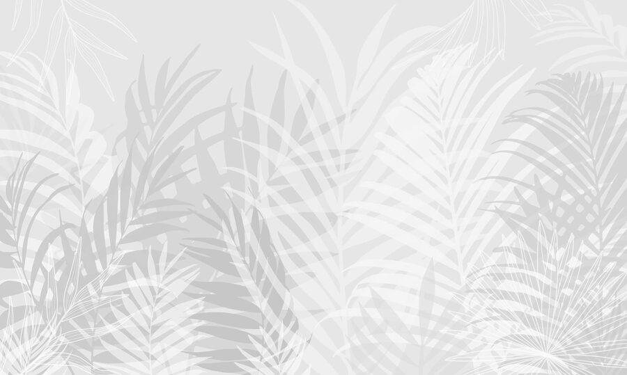Fundo cinzento e branco com folhas