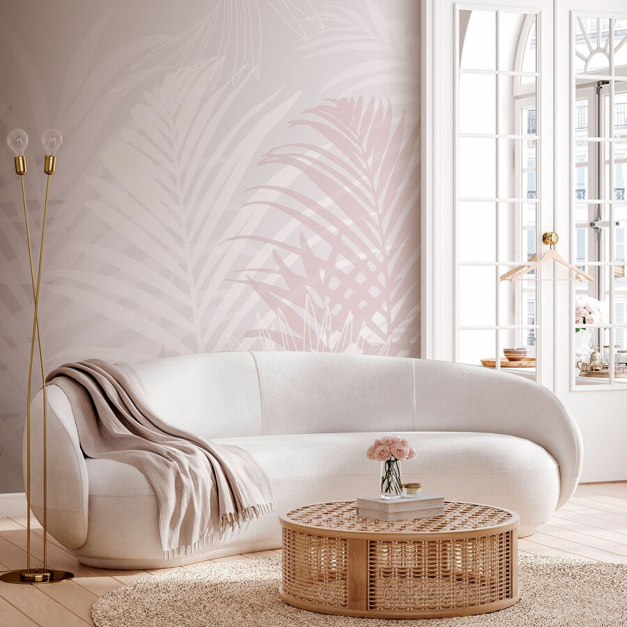 Folhas brancas e cor-de-rosa