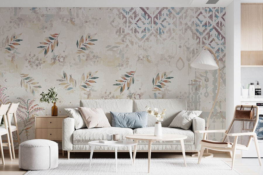 Papel de parede Padrão floral delicado sobre fundo suave