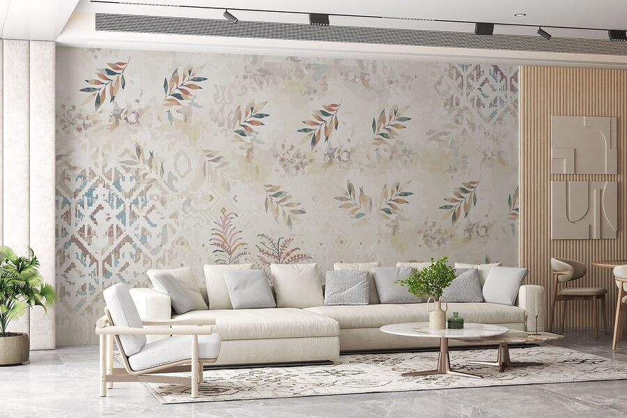 Papel de parede Padrão floral delicado sobre fundo suave - Image 3