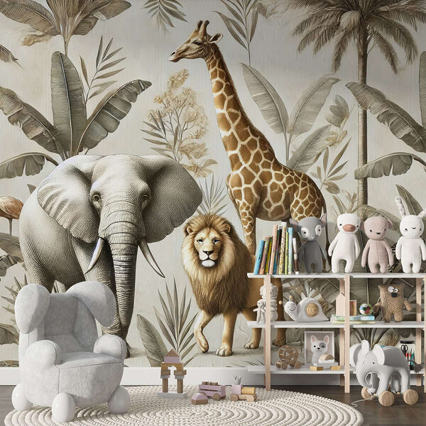 Papel de parede com animais e plantas Papel de parede com animais e plantas