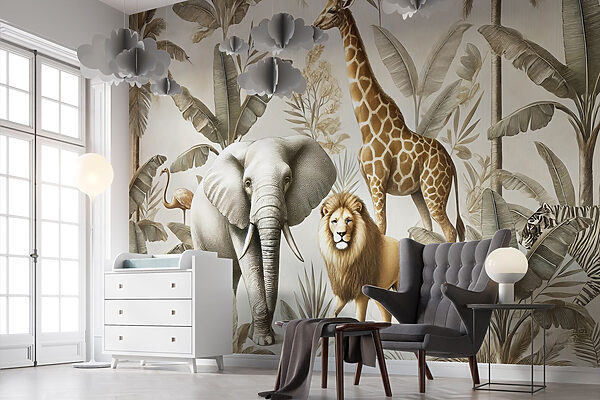 Papel de parede com animais e plantas Papel de parede com animais e plantas