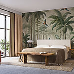 Papel de parede Mural de pássaros a voar sobre uma floresta