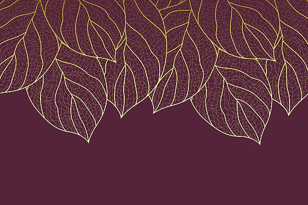 Folhas elegantes sobre fundo castanho escuro Folhas elegantes sobre fundo castanho escuro