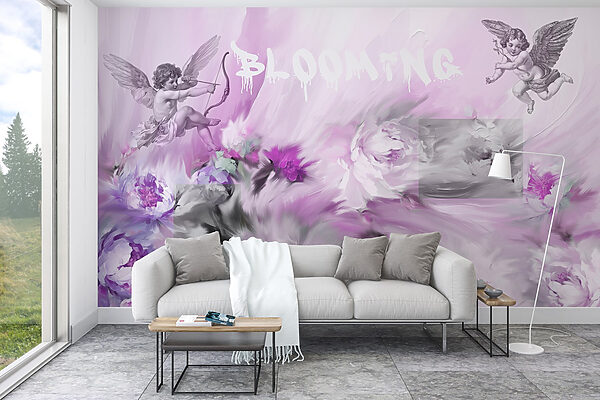 Pintura de anjos e flores Pintura de anjos e flores