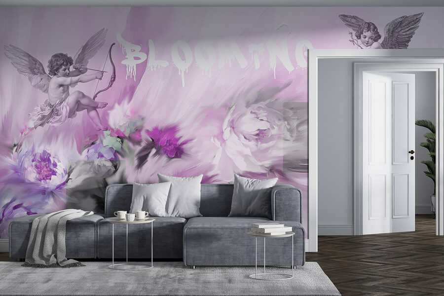Pintura de anjos e flores Pintura de anjos e flores
