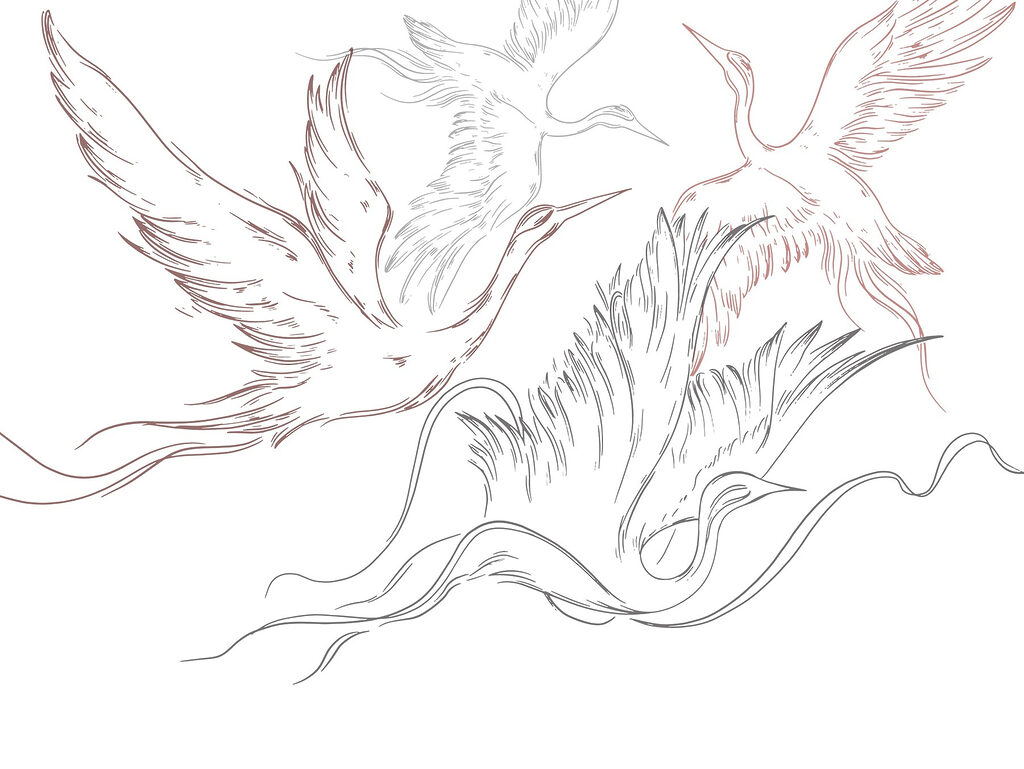 Desenho de pássaros a voar Desenho de pássaros a voar