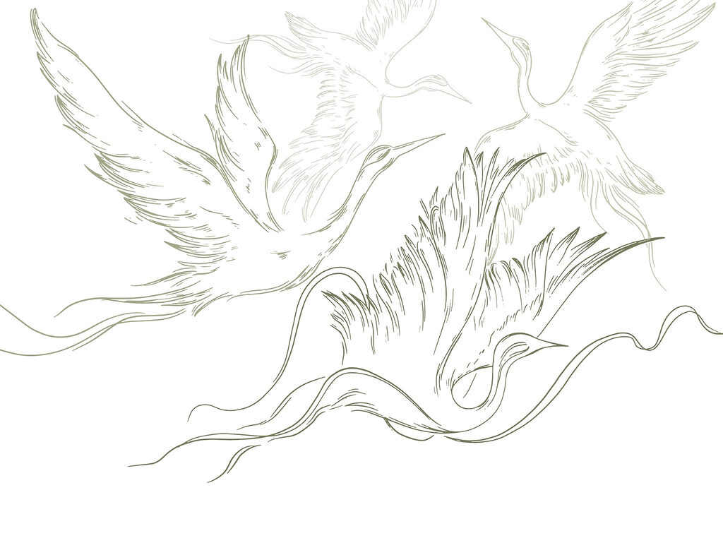Desenho de pássaros a voar Desenho de pássaros a voar