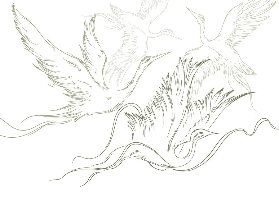 Desenho de pássaros a voar Desenho de pássaros a voar