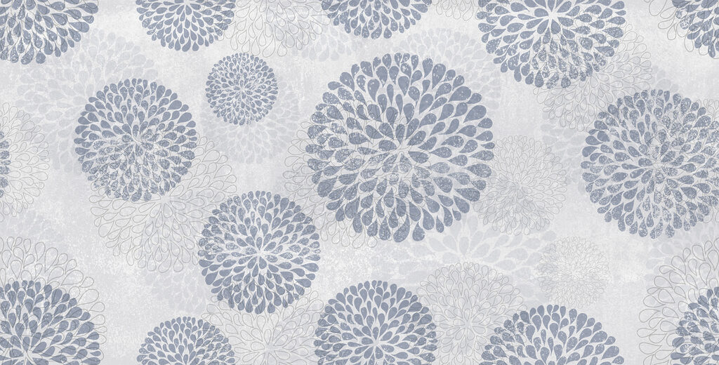 Papel de parede com círculos e flores Papel de parede com círculos e flores