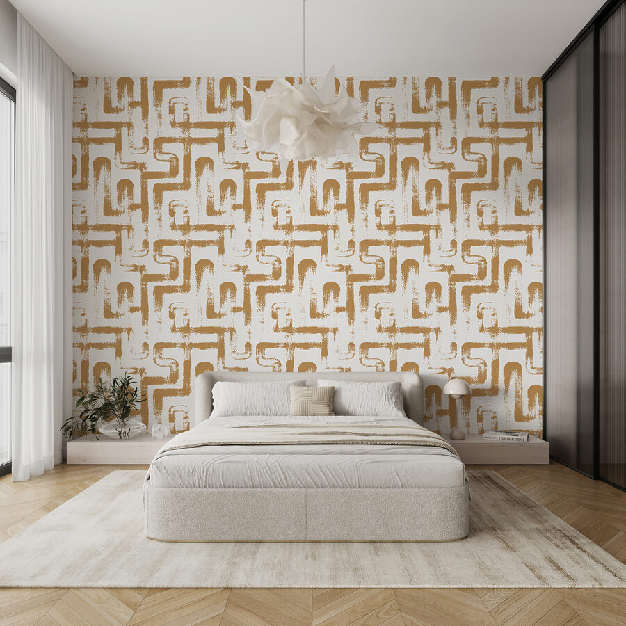 Papel de parede Padrão de linhas cor de laranja