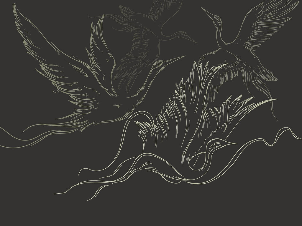 Desenho de pássaros a voar Desenho de pássaros a voar