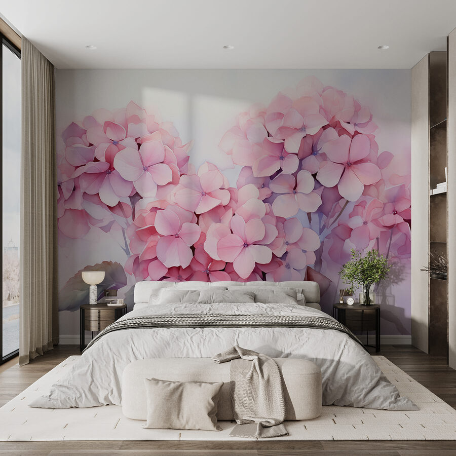 Grupo de flores cor-de-rosa