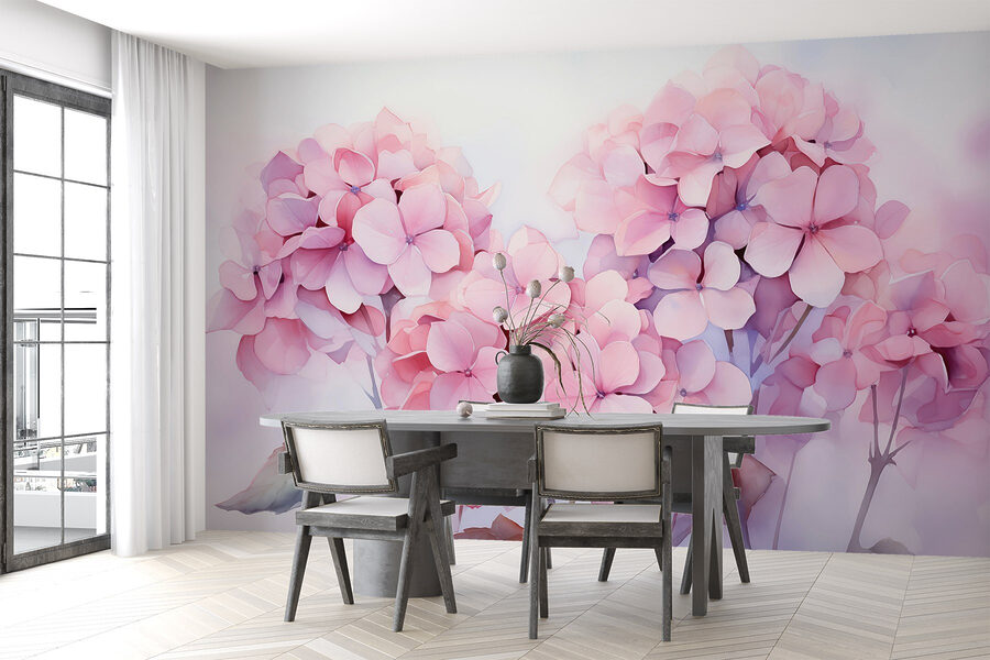 Grupo de flores cor-de-rosa