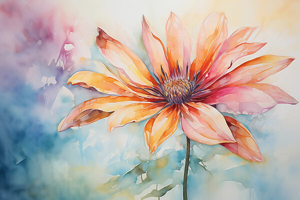 Pintura de uma flor Pintura de uma flor