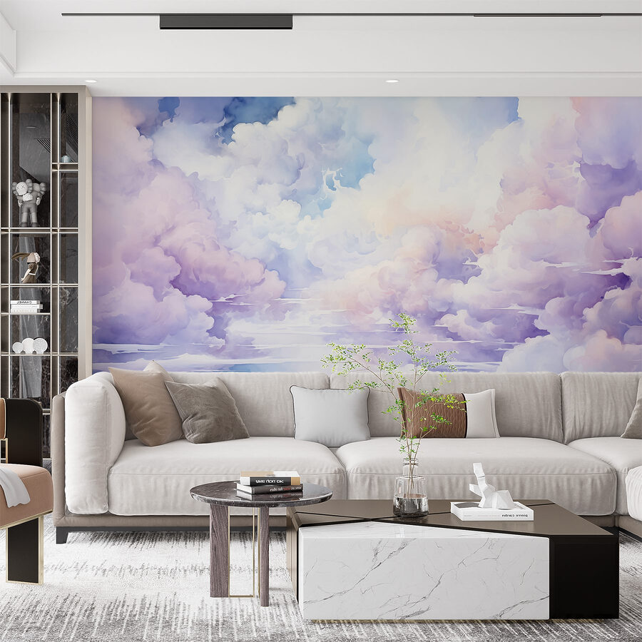 Pintura a aguarela de nuvens