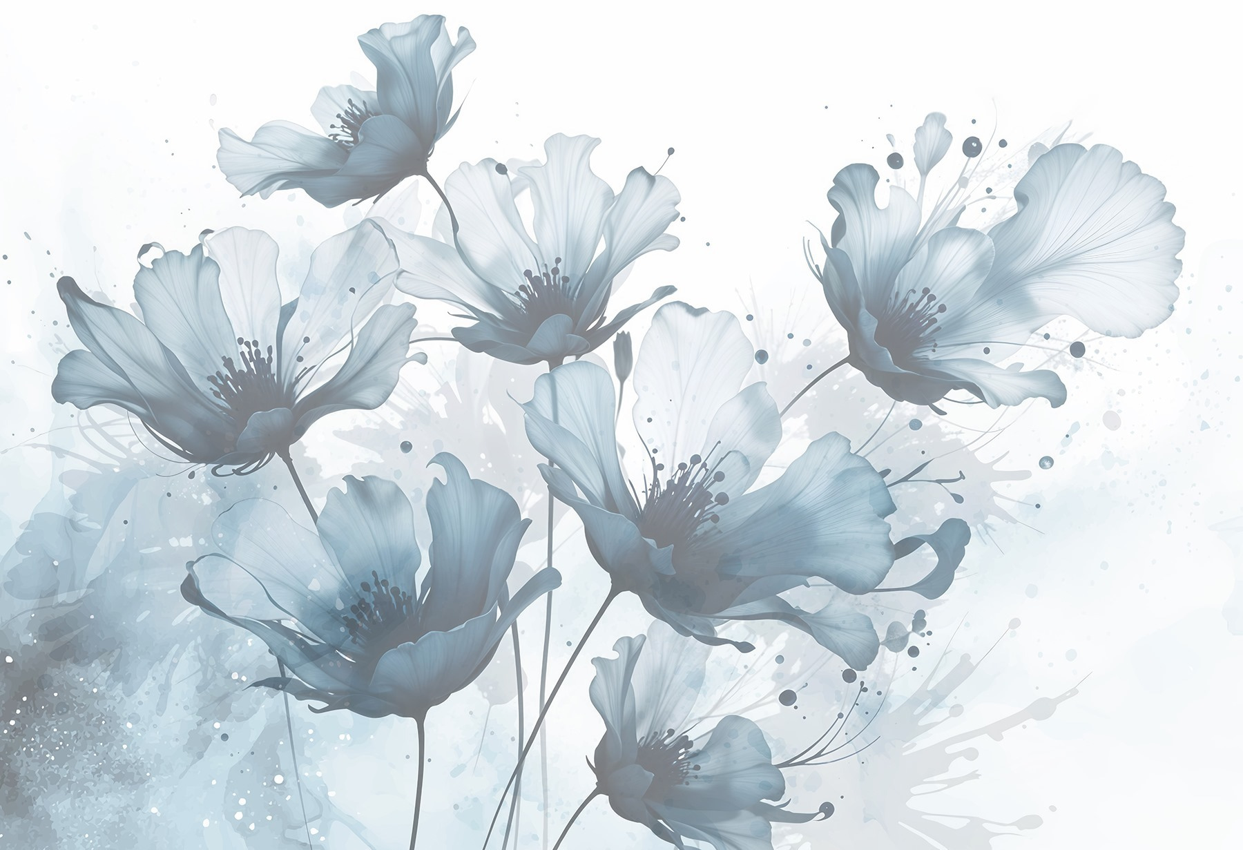 Group of flowers with blue and white colors Group of flowers with blue and white colors