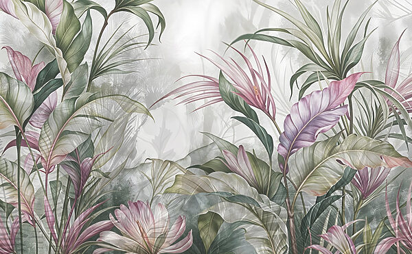 Pintura de flores e folhas Pintura de flores e folhas