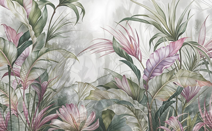 Pintura de flores e folhas Pintura de flores e folhas