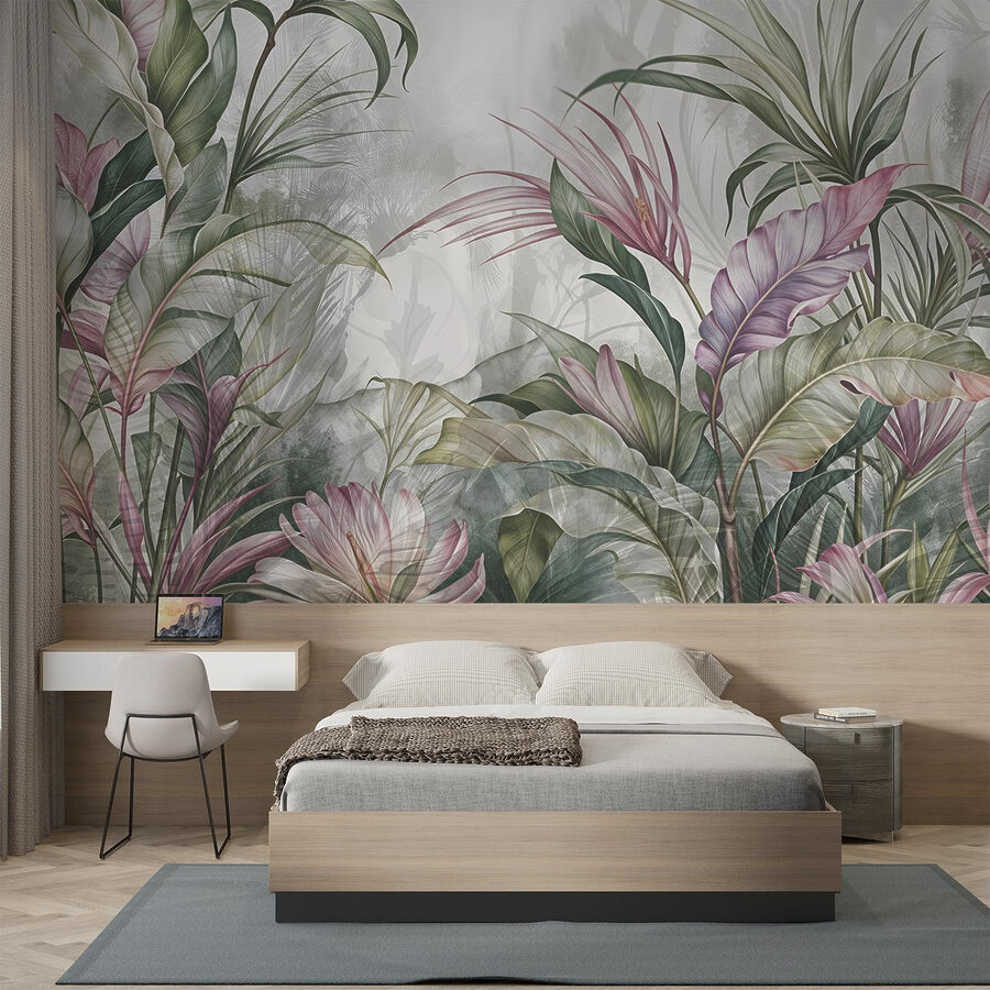 Pintura de flores e folhas Pintura de flores e folhas