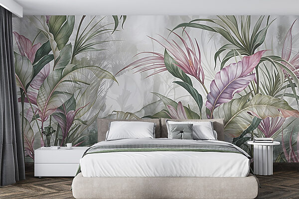 Pintura de flores e folhas Pintura de flores e folhas