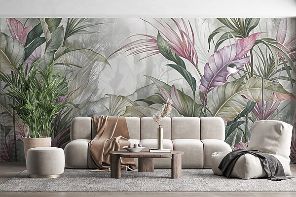 Pintura de flores e folhas Pintura de flores e folhas