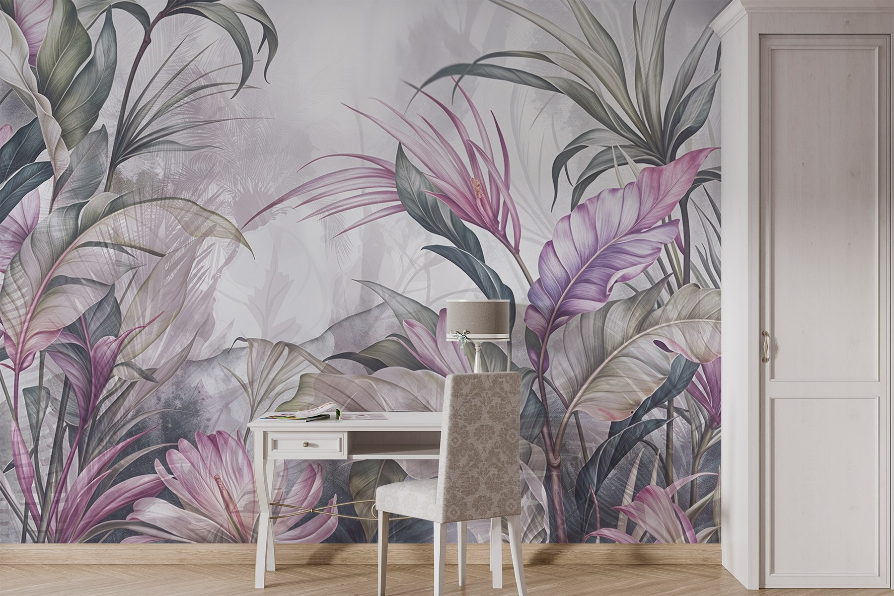 Painting of flowers and leaves