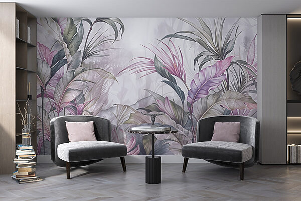 Pintura de flores e folhas Pintura de flores e folhas