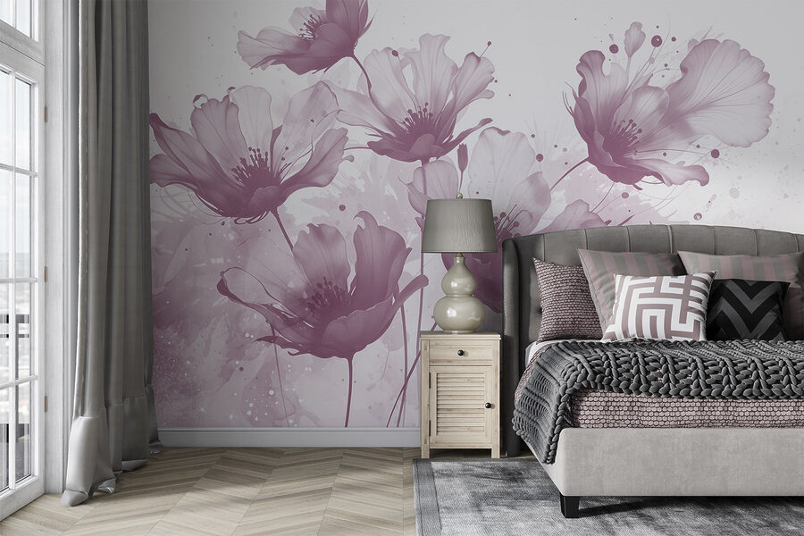Papel de parede Grupo de flores com pétalas brancas - Image 2