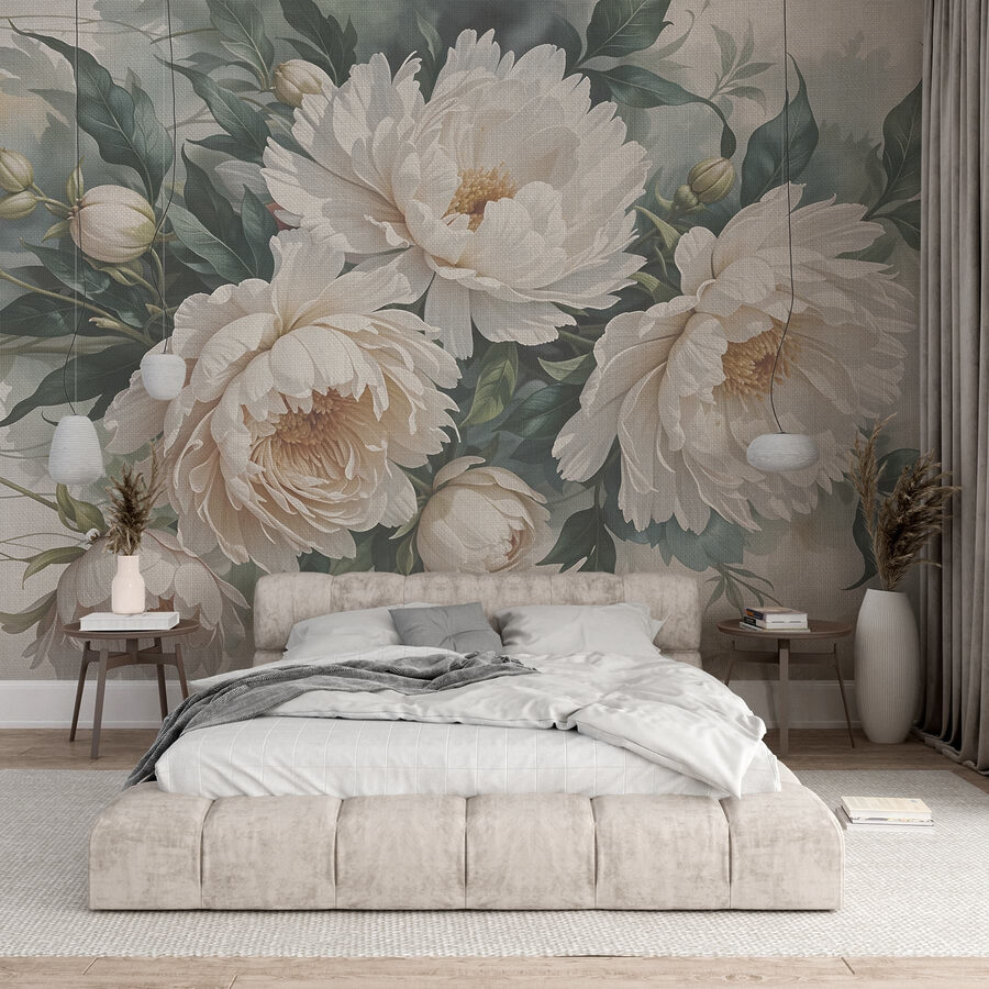 Flores delicadas em tons suaves.