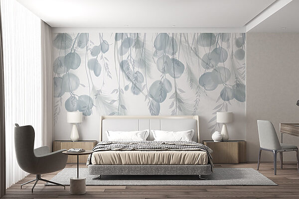 Fundo branco e cinzento com penas e flores Fundo branco e cinzento com penas e flores