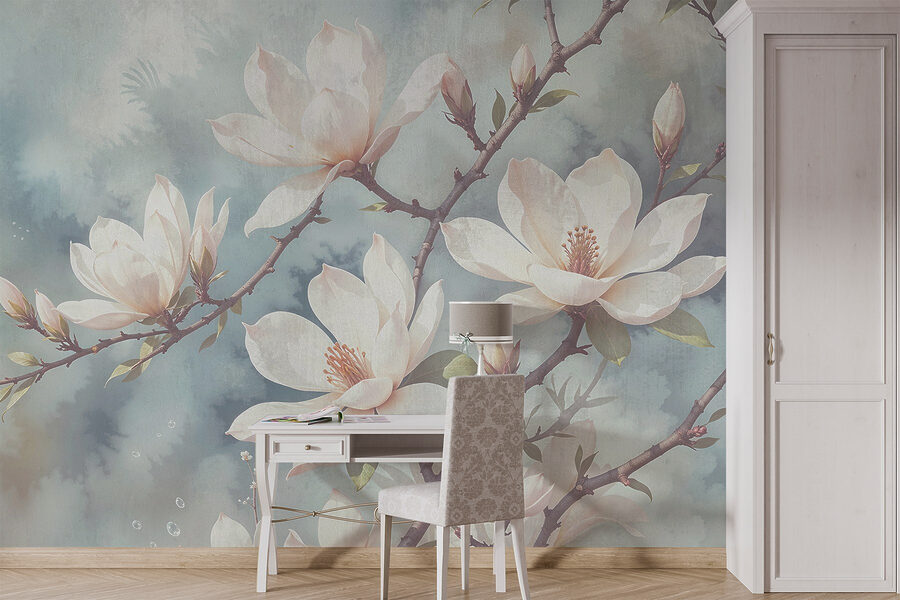 Flores delicadas em cores suaves
