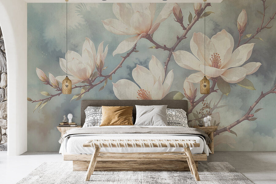 Flores delicadas em cores suaves