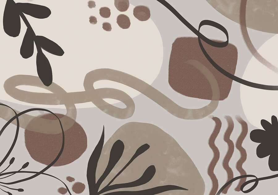Formas abstractas em tons de terra.