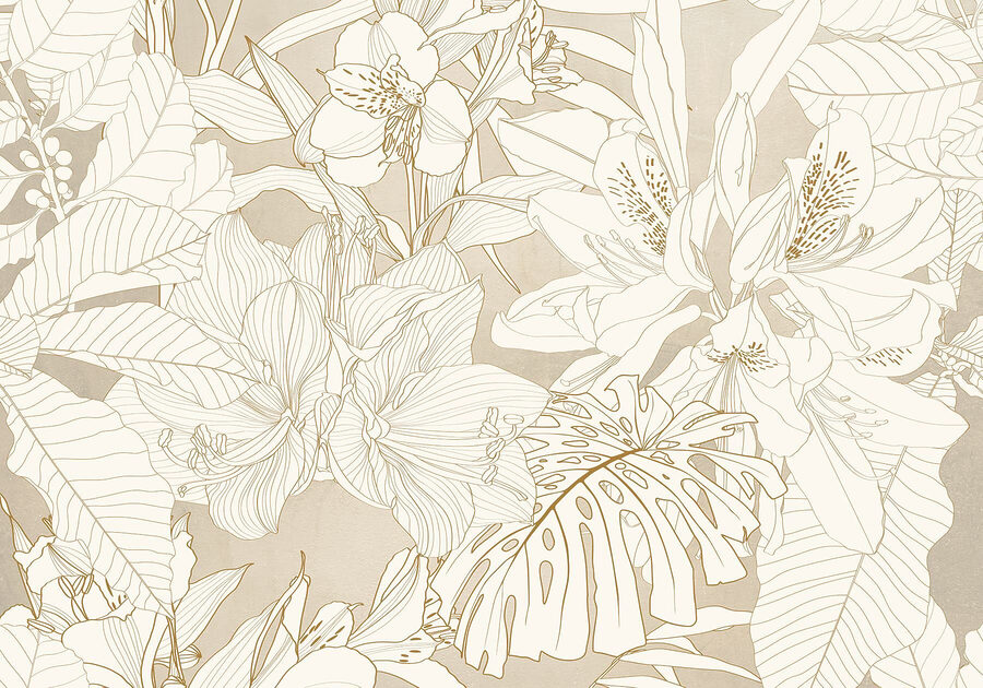 Papel de parede Papel de parede com flores e folhas - Image 7