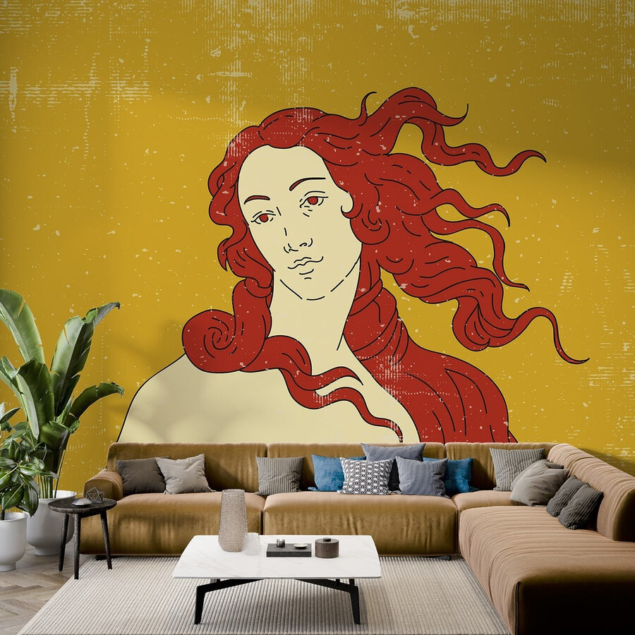 Desenho de uma mulher com cabelo ruivo
