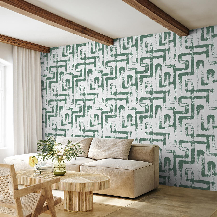 Papel de parede Padrão de linhas verdes