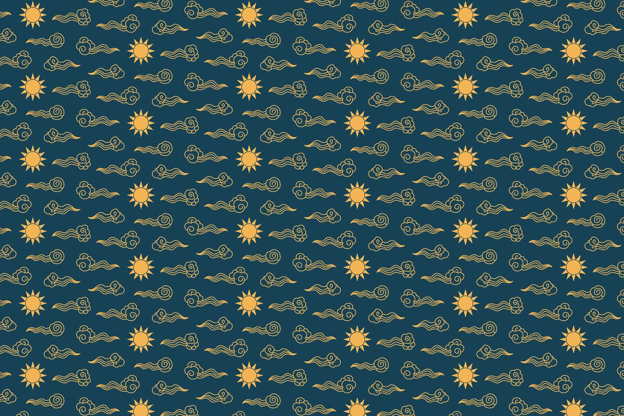 Padrão de nuvens e sol