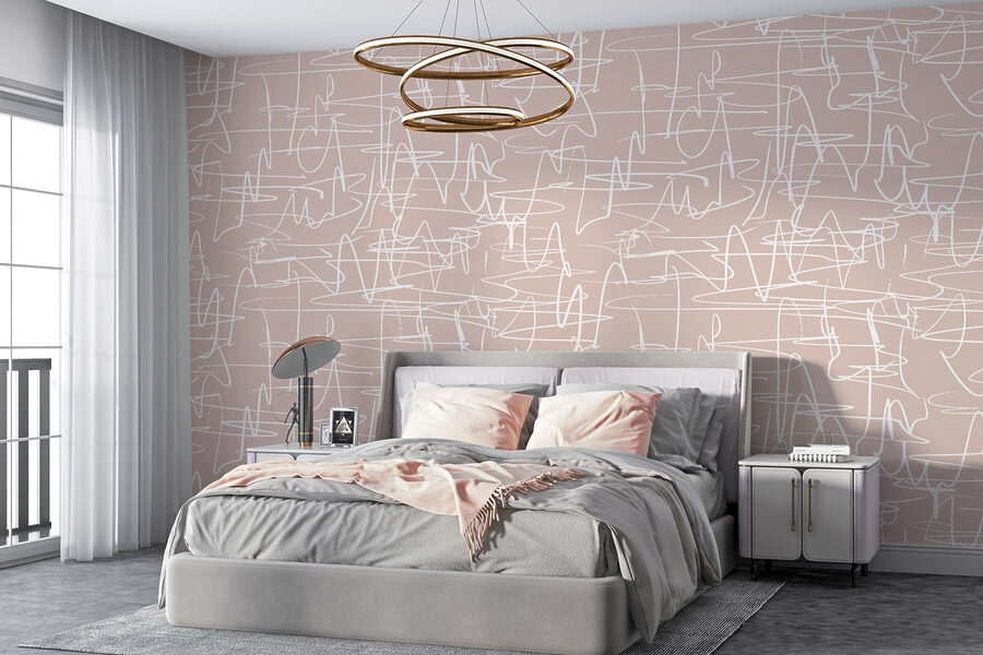 Linhas brancas sobre um fundo cor-de-rosa