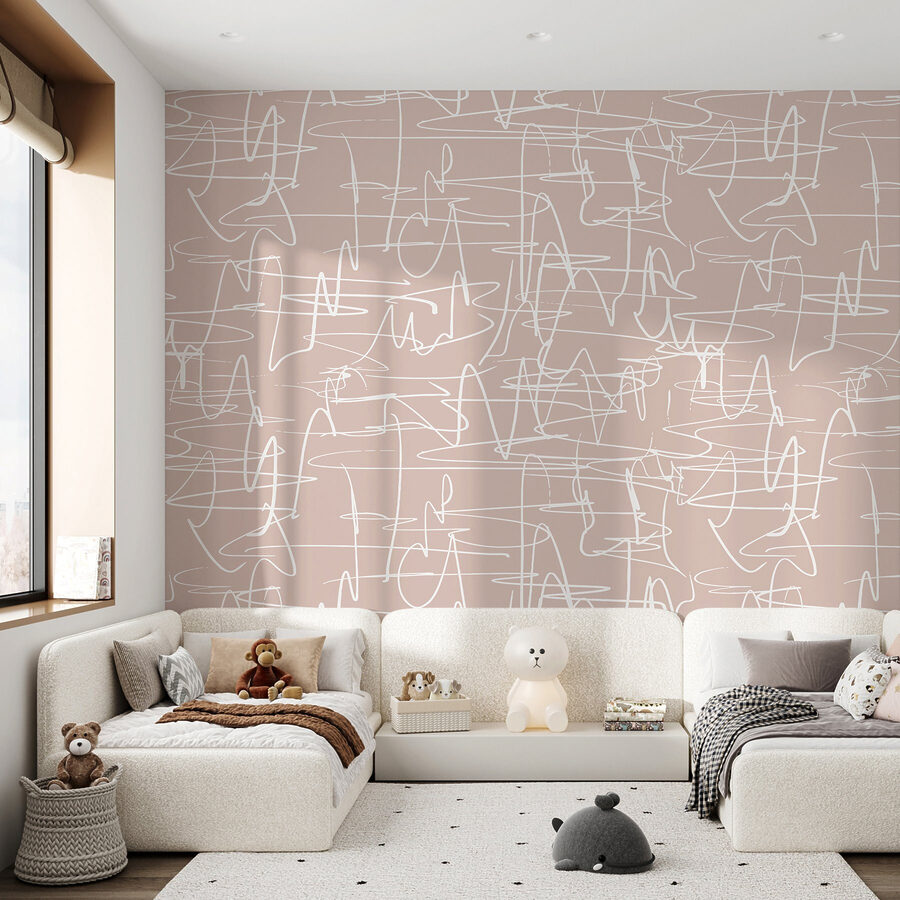 Linhas brancas sobre um fundo cor-de-rosa