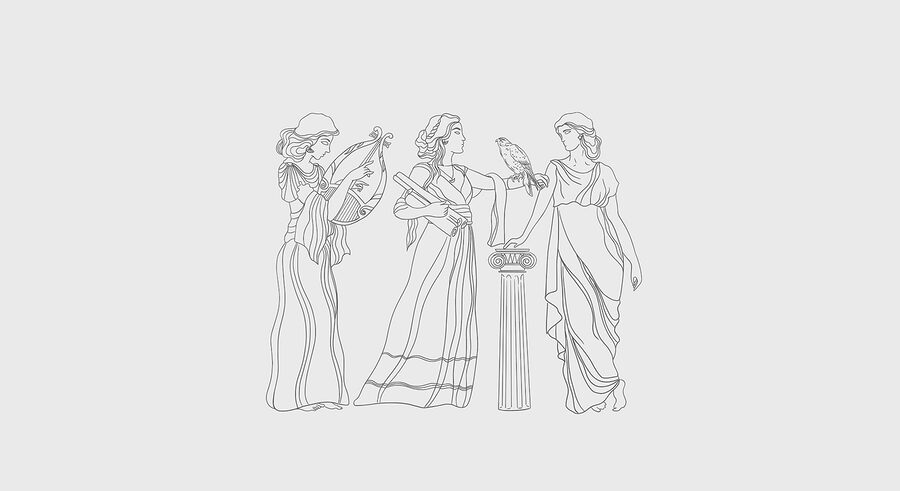 Desenho de linhas de mulheres vestidas