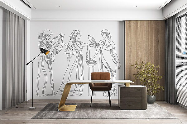 Desenho de linhas de mulheres vestidas Desenho de linhas de mulheres vestidas
